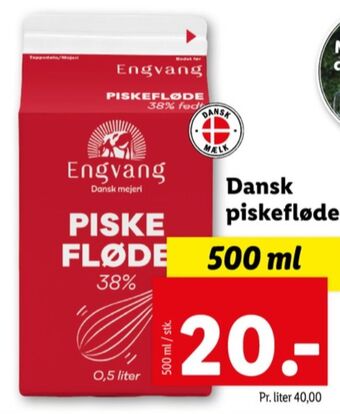 Lidl Engvang piskefløde 38% tilbud