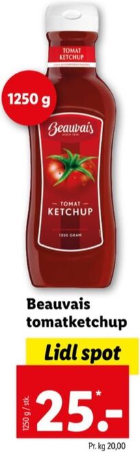 Lidl Beauvais ketchup tilbud