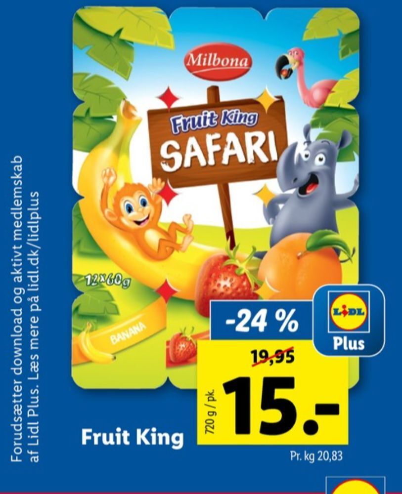 Milbona yoghurt fruit king safari tilbud hos Lidl