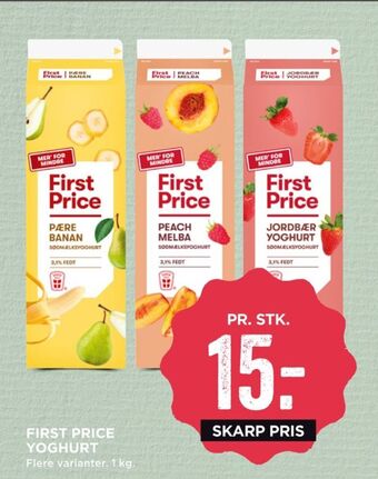 MENY First price yoghurt jordbær tilbud