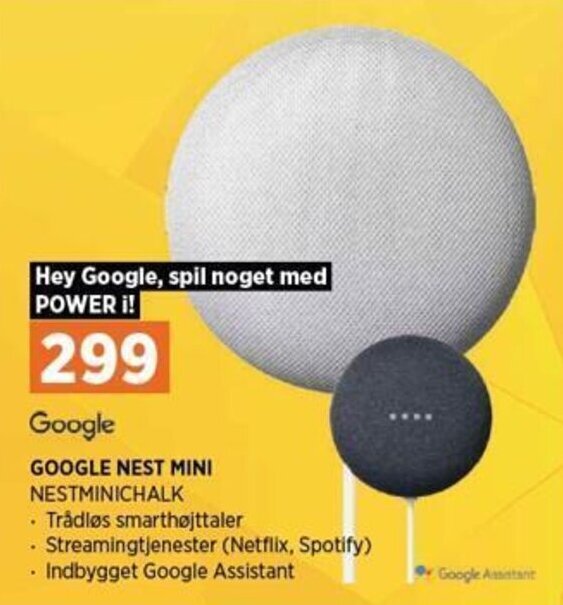 Google Nest Mini tilbud hos Power