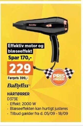 Power Babyliss Hårtørrer tilbud