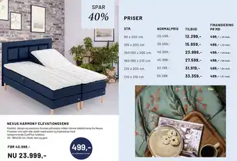 Drømmeland Nexus harmony elevationsseng tilbud