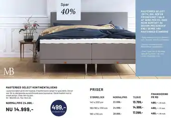 Drømmeland Masterbed select kontinentalseng tilbud