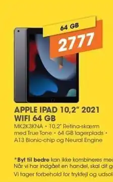 Expert Apple ipad 10,2 2021 wifi 64gb tilbud