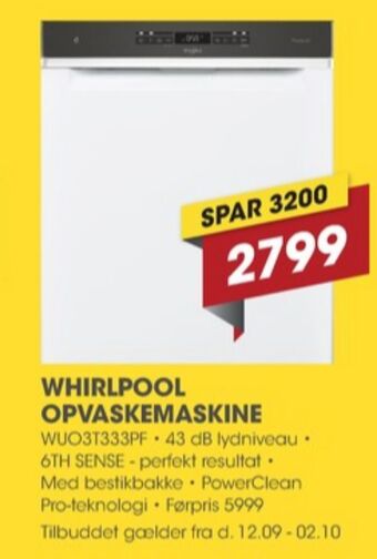 Punkt1 Whirlpool opvaskemaskine tilbud