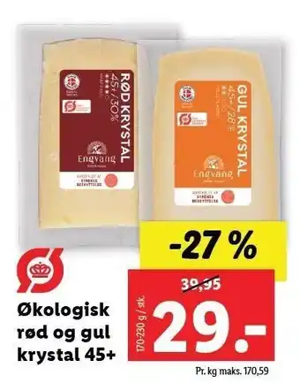 Lidl Øko rød og gul krystal tilbud