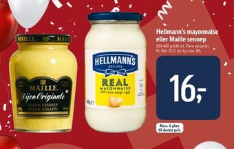 Føtex Hellmann's mayonnaise eller maille sennep tilbud