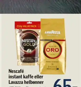 Føtex Nescafé instant kaffe eller lavazza helbønner tilbud