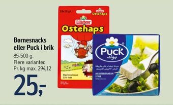 Føtex Børnesnacks eller puck i brik tilbud