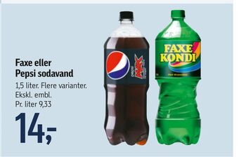 Føtex Faxe eller pepsi sodavand tilbud