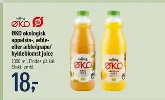 Føtex Øko økologisk appelsin-, æble- eller æble/grape/ hyldeblomst juice tilbud