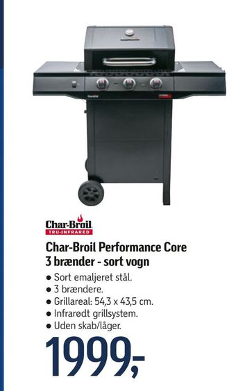 Føtex Char-broil performance core 3 brænder - sort vogn tilbud