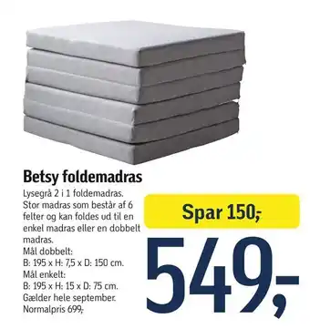 Føtex Betsy foldemadras tilbud