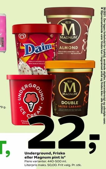 Coop 365 Underground, Frisko eller Magnum pint is tilbud