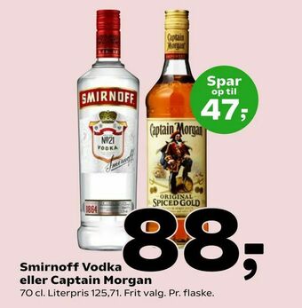 Smirnoff Vodka eller Captain Morgan