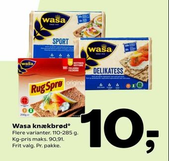 Coop 365 Wasa knækbrød tilbud