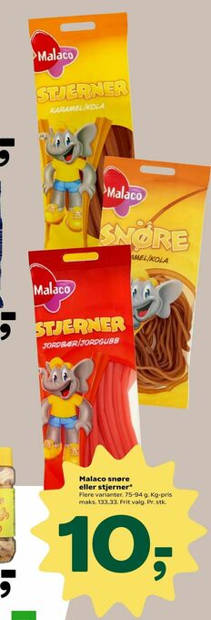 Coop 365 Malaco snøre eller stjerner tilbud