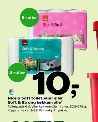 Coop 365 Nice & Soft toiletpapir eller Soft & Strong køkkenrulle tilbud
