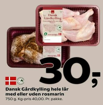 Dansk Gårdkylling hele lår med eller uden rosmarin
