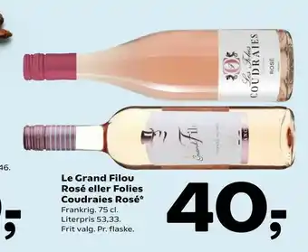 Coop 365 Le Grand Filou Rosé eller Folies Coudraies Rosé tilbud