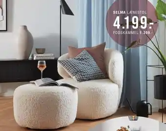 Ilva Selma lænestol el. fodskammel tilbud