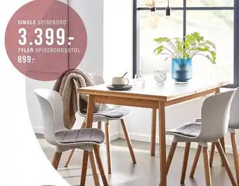 Single spisebord el. tyler spisebordsstole