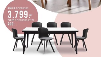 Ilva Single spisebord el. tyler spisebordsstol tilbud