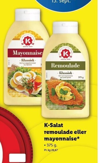 Lidl K-Salat remoulade eller mayonnaise tilbud
