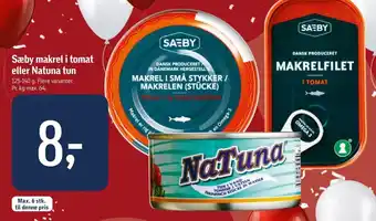 Føtex Sæby Makrel i Tomat Eller Natuna Tun tilbud