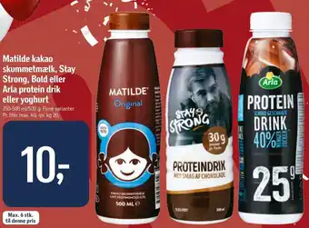 Føtex Matilde Kakao Skummetmælk, Stay Strong, Bold eller Arla Protein Drik Eller Yoghurt tilbud