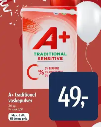 Føtex A+ Traditionel Vaskepulver tilbud