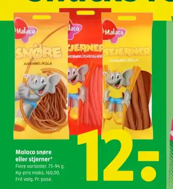 Coop 365 Malaco sliksnører karamel tilbud