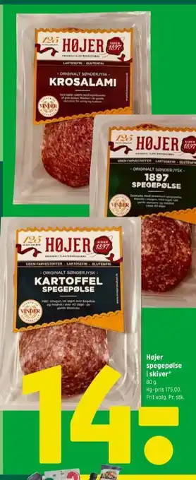 Coop 365 Højer pølser krosalami tilbud