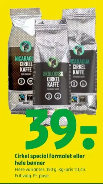 Coop 365 Cirkel kaffe formalet tilbud