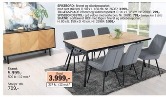 Daells Bolighus Spisebord eller spisestol tilbud