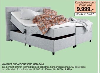 Daells Bolighus Komplet elevationsseng med gavl tilbud