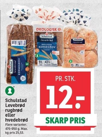 SPAR Schulstad levebrød rugbrød eller hvedebrød tilbud