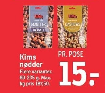 SPAR Kims nødder tilbud