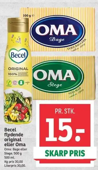 SPAR Becel flydende original eller oma tilbud