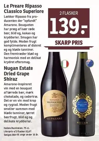 SPAR Rødvin 2 stk. tilbud