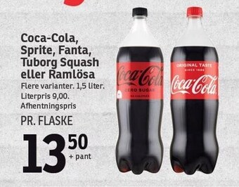 SPAR Coca-cola, sprite, fanta, tuborg squash el. ramlösa tilbud