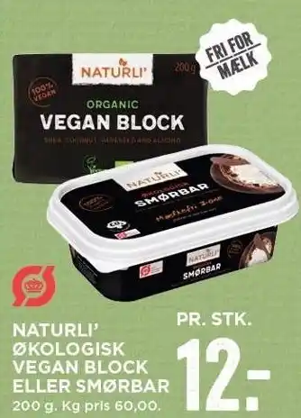 MENY Naturli' økologisk vegan block el. smørbar tilbud