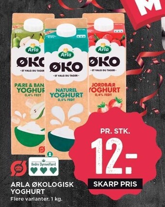 MENY Arla økologisk yoghurt tilbud