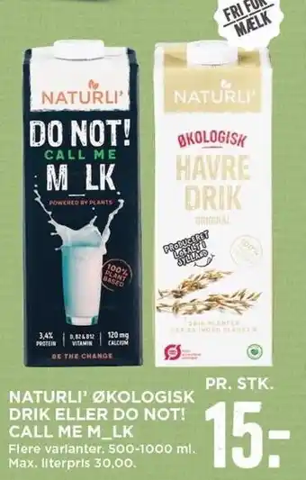 MENY Naturli' plantebaserede drikke tilbud