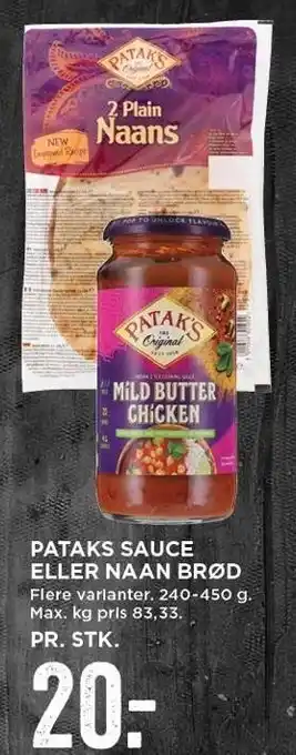 Patak's sauce el. naan brød