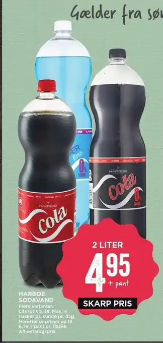 MENY Harboe sodavand 2 liter - flere varianter tilbud