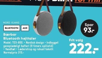 Bilka Bærbar bluetooth højttaler tilbud