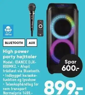 Bilka High power party højttaler tilbud