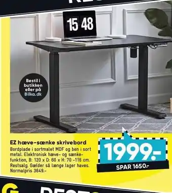 Bilka Ez hæve-sænke skrivebord tilbud